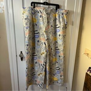 Disney Sz 2X Critters Pets Sweatpant Grey Blue Yellow Meeko Percy Gus Yzma Pluto